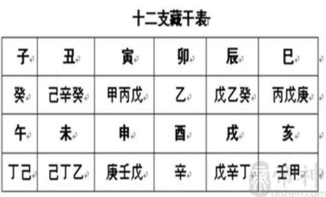 地支暗藏|地支藏干 十二地支藏干表